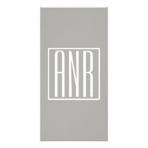 Initials Monogram | White On Light Grey Card