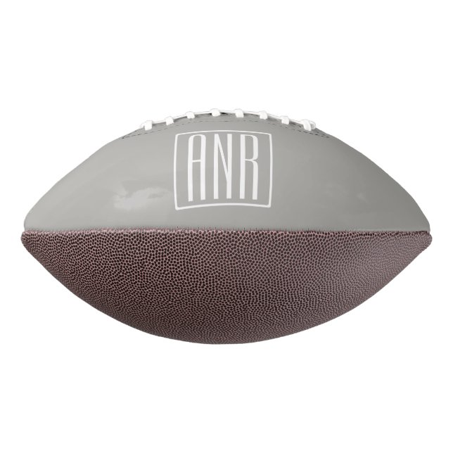 Initials Monogram | White On Light Grey Football (Rotated 270)