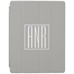 Initials Monogram | White On Light Grey iPad Smart Cover