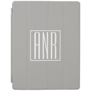 Initials Monogram | White On Light Grey iPad Smart Cover