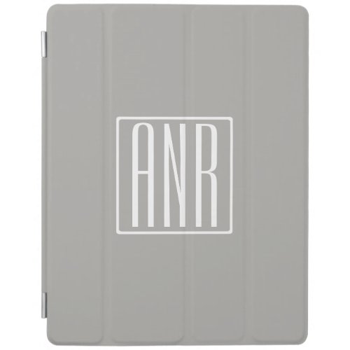 Initials Monogram  White On Light Grey iPad Smart Cover