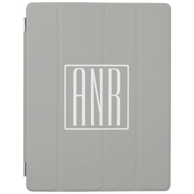 Initials Monogram | White On Light Grey iPad Smart Cover (Front)