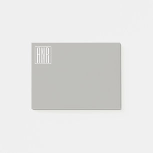 Initials Monogram White On Light Grey Post-it Notes