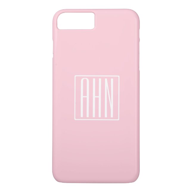 Initials Monogram | White On Light Pink Case-Mate iPhone Case (Back)
