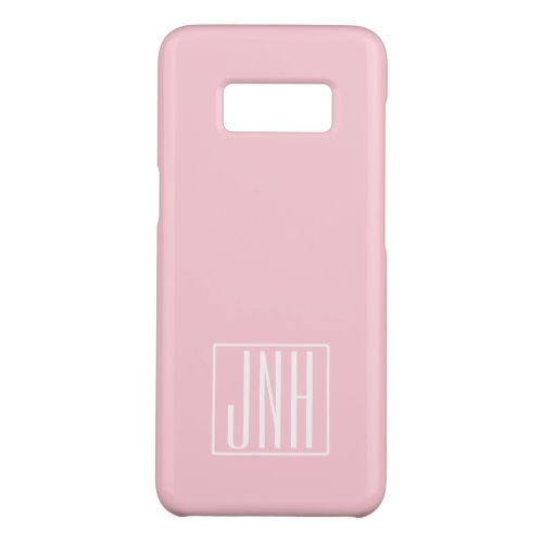 Initials Monogram  White On Light Pink Case_Mate Samsung Galaxy S8 Case