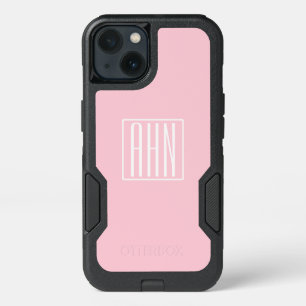 Initials Monogram   White On Light Pink iPhone 13 Case