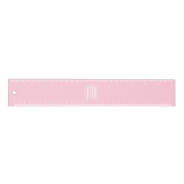 Initials Monogram | White On Light Pink Ruler