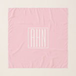 Initials Monogram | White On Light Pink Scarf<br><div class="desc">Soft light pink with your custom monogram...  upbeat & modern.</div>