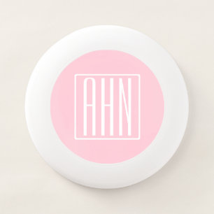 Initials Monogram   White On Light Pink Wham-O Frisbee