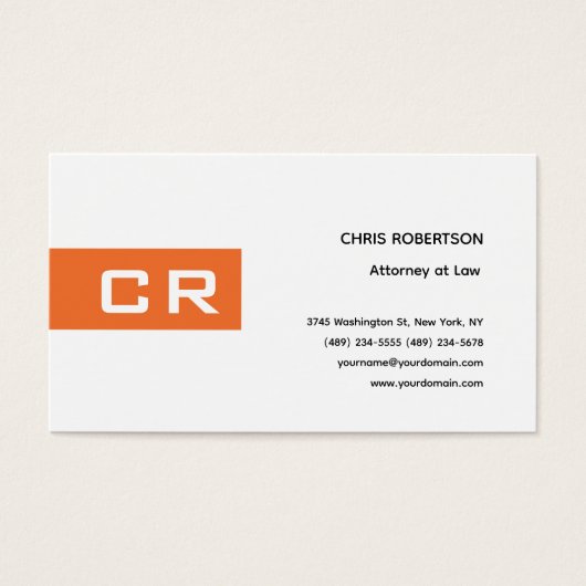 Initials Monogrammed Custom Modern Minimalist (Front)