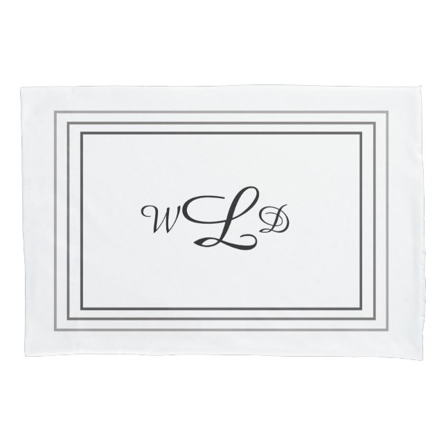 Initials monogrammed Pillowcases (Front-Left)