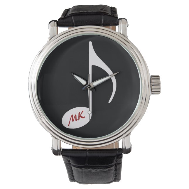 initials music note hour watch (Front)