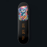 *~* Initials Neon Hair Rainbow AP89 Troll Skateboard<br><div class="desc">(Search code AP89 for Troll items and AP88 for medieval theme items ) Easily Transfer to other Zazzle Products. BLACK background Skateboard. The bright and oh so happy NEON Rainbow colors just pop the TROLL images and LETTERS. Customize / Personalize your INITIALS / MONOGRAM and play with the font and...</div>