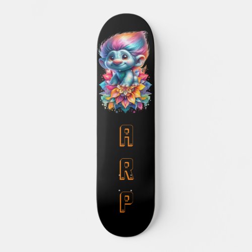  Initials Neon Hair Rainbow AP89 Troll Skateboard