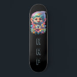 *~* Initials Neon Hair Rainbow Troll AP89 Skateboard<br><div class="desc">(Search code AP89 for Troll items and AP88 for medieval theme items ) Easily Transfer to other Zazzle Products. BLACK background Skateboard. The bright and oh so happy NEON Rainbow colors just pop the TROLL images and LETTERS. Customize / Personalize your INITIALS / MONOGRAM. Whimsical and very Adorable Cute funny...</div>