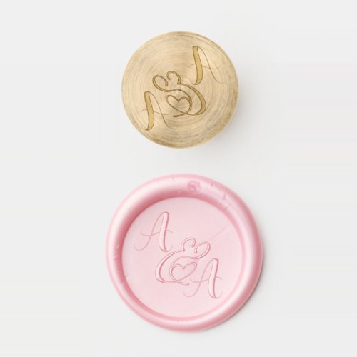 Initials of Bride and Groom Brass Wax Stamper