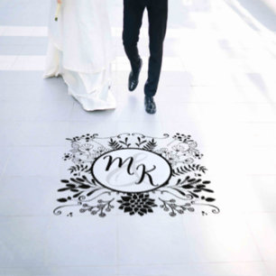 Initials of Bride and Groom for the Newlyweds Flo Floor Decals