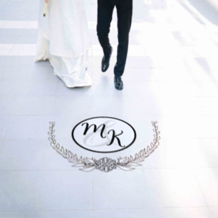 Initials of Bride and Groom for the Newlyweds Flo Floor Decals