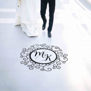 Initials of Bride and Groom for the Newlyweds Floor Decals