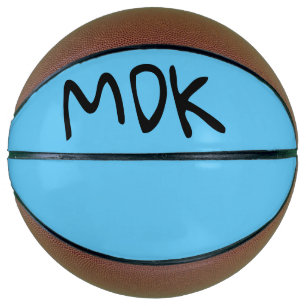 Initials on Blue Basketball