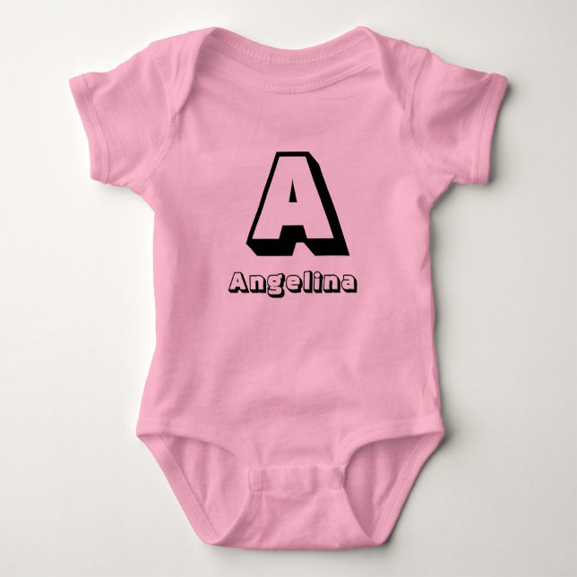 Initials Personalized Baby Bodysuit (Front)