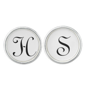 Initials Personalized Names Groom Wedding Minimal Cufflinks