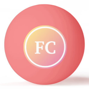 Initials Pink Gradient Ping Pong Ball