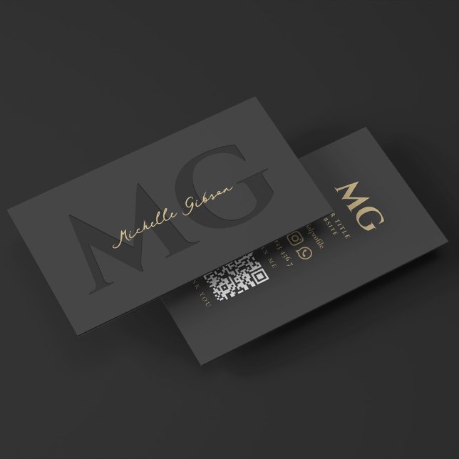 Initials Professional Social Media Marketing Business Card (Initials Professional Social Media Marketing Business Card
)