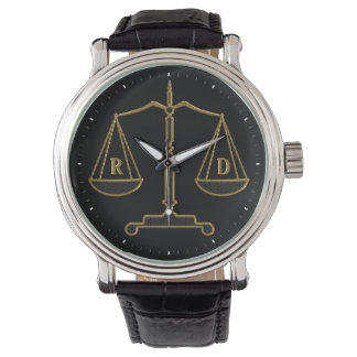 Initials Scales of Justice | Law Best Gifts Watch