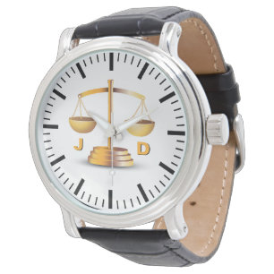 Initials Scales of Justice   Law Best Gifts Watch