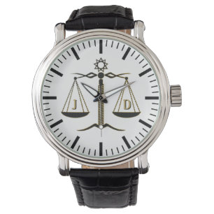 Initials Scales of Justice   Law Best Gifts Watch