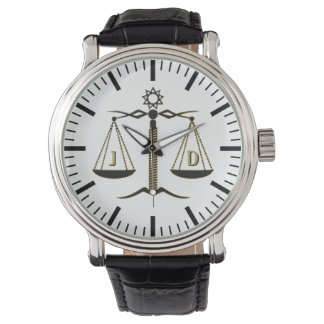Initials Scales of Justice | Law Best Gifts Watch