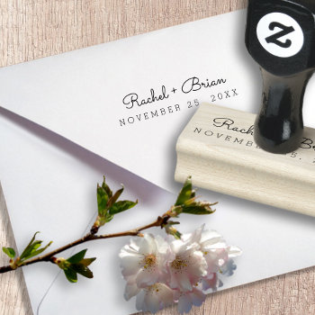 Initials   Special Date  A Wedding Rubber Stamp by mixedworld at Zazzle