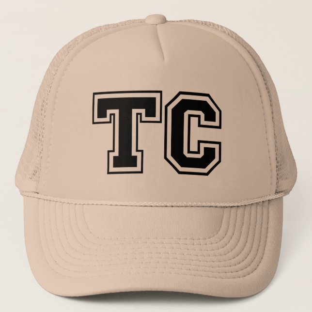 Initials 'TC' Monogram Trucker Hat (Front)