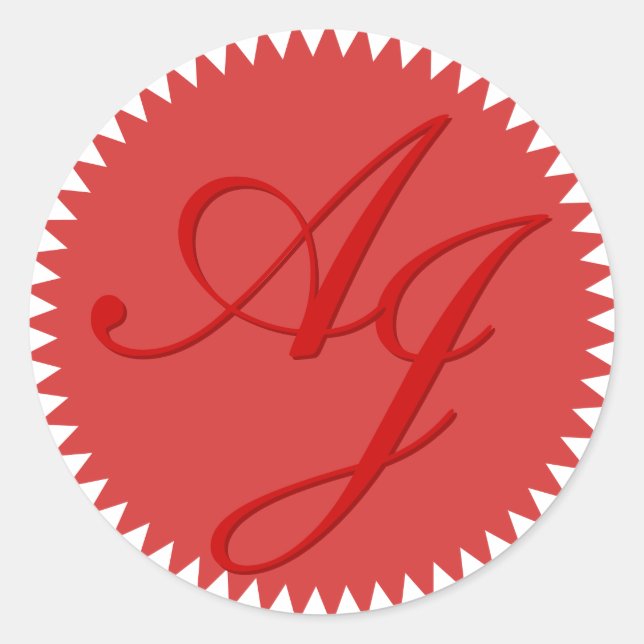 Initials Wedding Envelope Seal Stickers (Front)