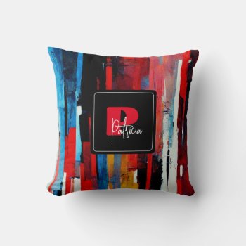 Initials Your Name Abstract Pillow by 85leobar85 at Zazzle