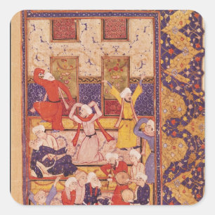 Initiation dance, from a book of poems square sticker