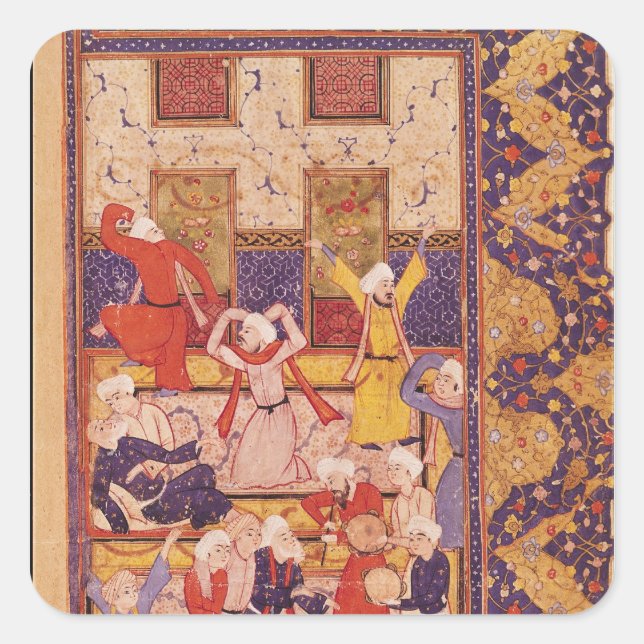 Initiation dance, from a book of poems square sticker (Front)