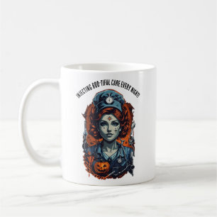 Injecting Boo-tiful Care, Spooky Halloween Nurse Coffee Mug