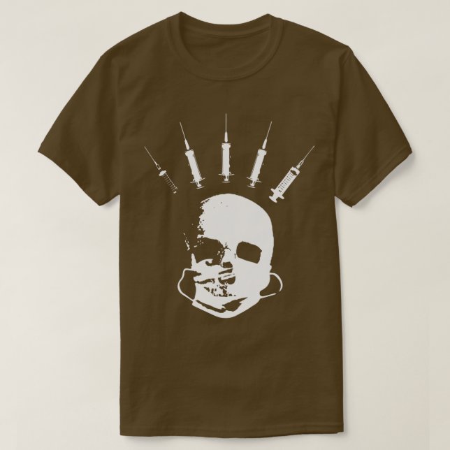Injection crown skeleton skull with mask face prot T-Shirt (Design Front)