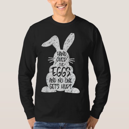 Injured hand crazy rabbit Bunny hunts easter eggs  T_Shirt