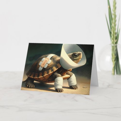 Injured Tortoise Get Well Soon Card