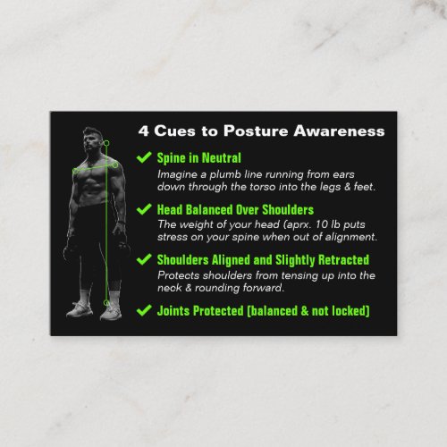 Injury Prevention Posture Awareness Cues Business  Business Card