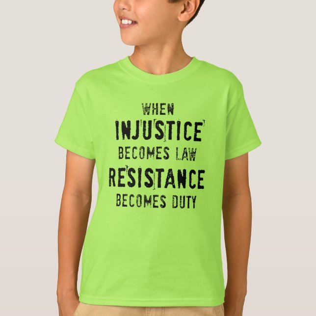 Injustice and Duty Tee, for kids T-Shirt (Front)