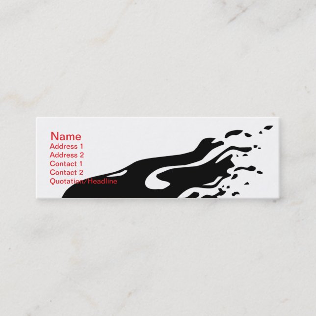 Ink Abstract -Skinny Mini Business Card (Front)