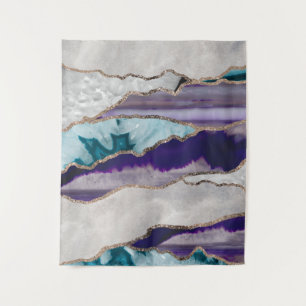 Ink Agate Gold Glitter Glam #2 (Faux Glitter) #art Tapestry