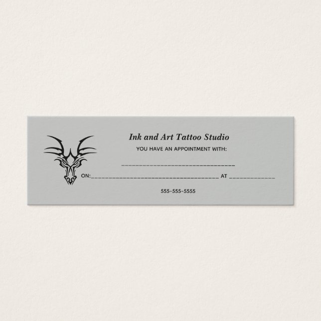 Ink And Art Tattoo Studio Appointment Cards (Front)