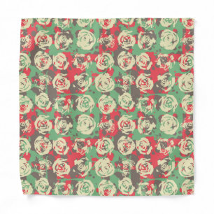 Ink and Roses Harmony - Seamless Pattern Bandana