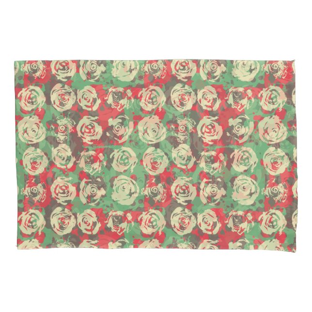 Ink and Roses Harmony - Seamless Pattern Pillow Case (Front)