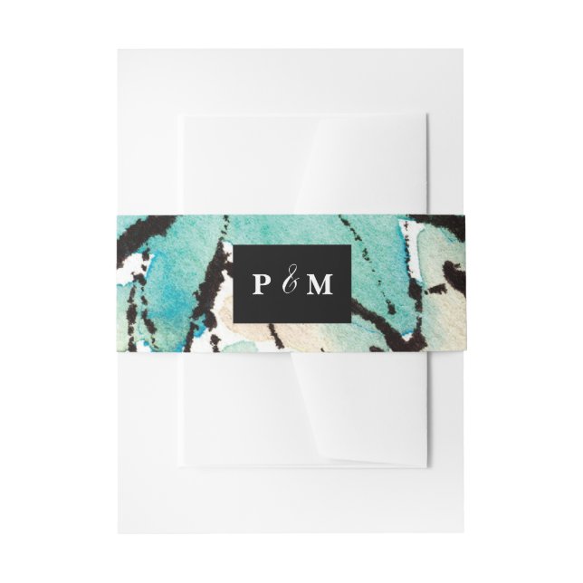 Ink and Water Customizable Wedding Belly Band (Front Example)
